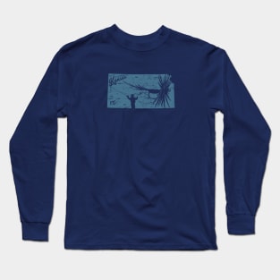 Kansas Distressed Fly Fishing State Map Long Sleeve T-Shirt